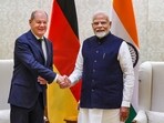 Prime Minister Narendra Modi during a meeting with German Chancellor Olaf Scholz, in New Delhi.