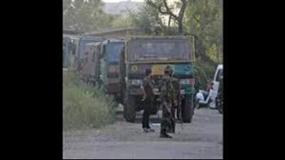 An army soldier was killed and 13 people, including nine army personnel, were injured when their army vehicle skidded off the road and overturned in Jammu and Kashmir’s Kulgam district, officials said on Saturday. (HT File)