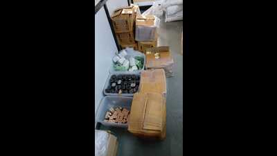 Another raid was conducted by drug inspector, S K Mahendrakar at a distributor firm in Dhayari. (HT PHOTO) Another raid was conducted by drug inspector, S K Mahendrakar at a distributor firm in Dhayari. (HT PHOTO)