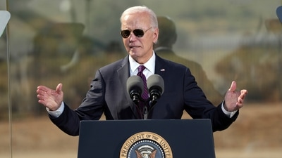President Joe Biden speaks at the Gila Crossing Community School, Friday, Oct. 25, 2024, in Laveen, Ariz. (AP) President Joe Biden speaks at the Gila Crossing Community School, Friday, Oct. 25, 2024, in Laveen, Ariz. (AP)