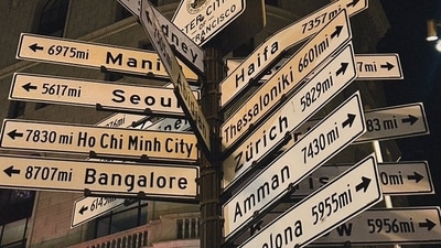 'Bangalore' sign board in San Francisco.. (X/@yeah__me_only) 'Bangalore' sign board in San Francisco.. (X/@yeah__me_only)