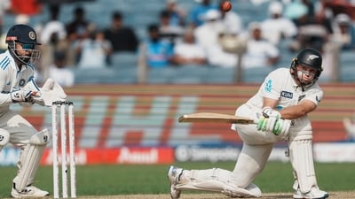 In the second innings, New Zealand posted 255, courtesy of Tom Latham's knock of 86 runs off 133 balls. (PTI) In the second innings, New Zealand posted 255, courtesy of Tom Latham's knock of 86 runs off 133 balls. (PTI)