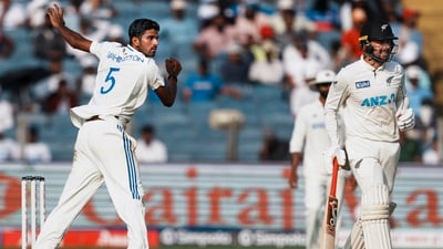 The first innings began with New Zealand posting 259, and then India were bowled out for 156 in response. (PTI) The first innings began with New Zealand posting 259, and then India were bowled out for 156 in response. (PTI)