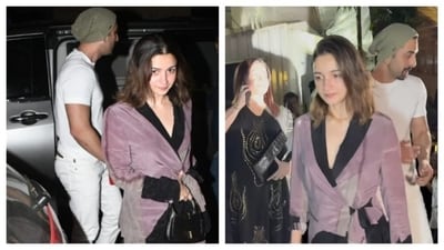 Alia Bhatt with Ranbir Kapoor at Soni Razdan's birthday celebration on Friday. Alia Bhatt with Ranbir Kapoor at Soni Razdan's birthday celebration on Friday.