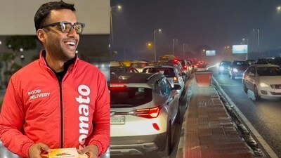 Zomato CEO Deepinder Goyal faced heavy traffic en route to Diljit Dosanjh's Diwali concert in Delhi. (Instagarm/deepigoyal)