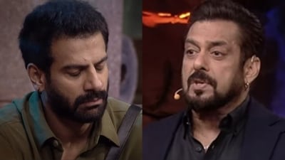 Salman Khan spoke about Bigg Boss 18's Karan Veer Mehra marriages. Salman Khan spoke about Bigg Boss 18's Karan Veer Mehra marriages.