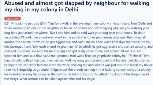 A dog owner's post. (Reddit) A dog owner's post. (Reddit)