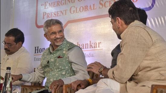External Affairs Minister S Jaishankar during an event titled 'Emerging Opportunities in Present Global Scenario', in Pune on Saturday. External Affairs Minister S Jaishankar on Saturday lauded India’s effective combination of military resolve and diplomatic engagement in addressing the recent breakthrough in patrolling along the LAC with China. (PTI)
