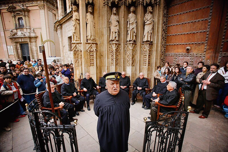 The Tribunal of Water in session in Valencia, Spain. (Wikimedia Commons) The Tribunal of Water in session in Valencia, Spain. (Wikimedia Commons)