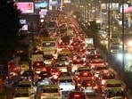 Massive traffic jam on Saturday on the first day of the Diljit Dosanjh concert Massive traffic jam on Saturday on the first day of the Diljit Dosanjh concert