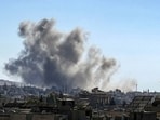 Smoke billows from the site of an Israeli airstrike that targeted Lebanon's eastern city of Baalbeck in the Bekaa valley.(AFP)