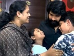 Jani Master posted an emotional video with wife Ayesha and kids after returning home.