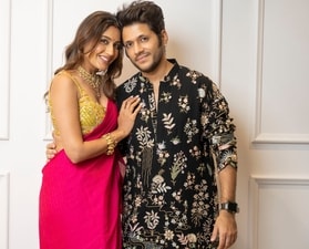 Surbhi Chandna and Karan Sharma on first Diwali post marriage (Satish Bate)