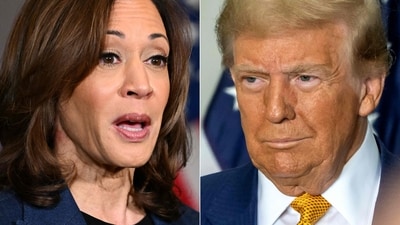(COMBO) This combination of pictures created on October 25, 2024 shows US Vice-President and Democratic Presidential candidate Kamala Harris in Houston, Texas on October 25, 2024 and former US President Republican presidential candidate Donald Trump in East Del Valle, Austin, Texas on October 25, 2024. (Photo by Roberto SCHMIDT and SERGIO FLORES / AFP) (AFP) (COMBO) This combination of pictures created on October 25, 2024 shows US Vice-President and Democratic Presidential candidate Kamala Harris in Houston, Texas on October 25, 2024 and former US President Republican presidential candidate Donald Trump in East Del Valle, Austin, Texas on October 25, 2024. (Photo by Roberto SCHMIDT and SERGIO FLORES / AFP) (AFP)