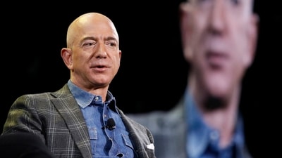 FILE - Amazon CEO Jeff Bezos speaks at the Amazon re:MARS convention in Las Vegas (AP) FILE - Amazon CEO Jeff Bezos speaks at the Amazon re:MARS convention in Las Vegas (AP)