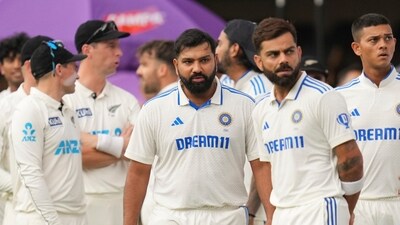 India's Rohit Sharma and Virat Kohli before the second day of the first Test cricket match between India and New Zealand, at M Chinnaswamy Stadium, in Bengaluru, Thursday, Oct. 17, 2024 (PTI)