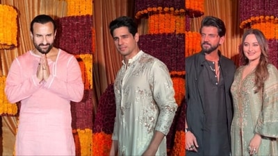 Saif Ali Khan, Sidharth Malhotra, Sonakshi Sinha, and Zaheer Iqbal wore traditional outfits to Ramesh Taurani's Diwali party. Saif Ali Khan, Sidharth Malhotra, Sonakshi Sinha, and Zaheer Iqbal wore traditional outfits to Ramesh Taurani's Diwali party.