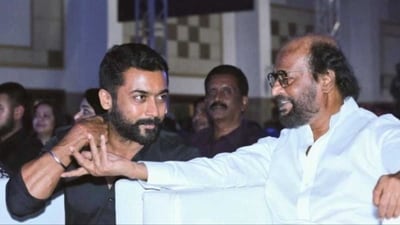 Rajinikanth sent his best wishes to Suriya and team Kanguva recently. Rajinikanth sent his best wishes to Suriya and team Kanguva recently.