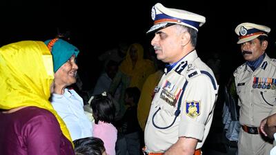 The tributes were offered during an event at the National Police Memorial, New Delhi. (HT Photo) The tributes were offered during an event at the National Police Memorial, New Delhi. (HT Photo)