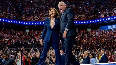 U.S. Vice President Kamala Harris and Democratic vice presidential nominee Minnesota Gov. Tim Walz walk (Getty Images via AFP) U.S. Vice President Kamala Harris and Democratic vice presidential nominee Minnesota Gov. Tim Walz walk (Getty Images via AFP)