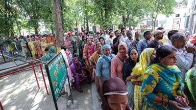 Villagers stand in queues to cast their votes at a polling station in India. (ANI Photo) (Raminder Pal Singh) Villagers stand in queues to cast their votes at a polling station in India. (ANI Photo) (Raminder Pal Singh)