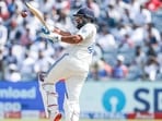 India's Rohit Sharma plays a shot during Day 3 of the second test match. (ANI Photo) India's Rohit Sharma plays a shot during Day 3 of the second test match. (ANI Photo)