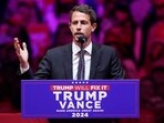 Tony Hinchcliffe speaks before Republican presidential nominee former President Donald Trump during a campaign rally at Madison Square Garden, Sunday, Oct. 27, 2024, in New York.