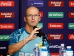 Former Pakistan head coach Gary Kirsten at a press conference.

