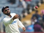 Rohit Sharma throws the ball during the day one of the second cricket Test match between India and New Zealand. Rohit Sharma throws the ball during the day one of the second cricket Test match between India and New Zealand.