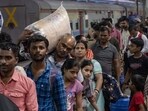 The Railway Protection Force (RPF) is using barricades and ropes to regulate the crowds at stations that cater to long-distance trains. (Satish Bate/ Hindustan Times)