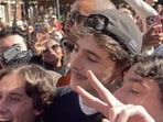 Timothée Chalamet crashed an event in New York.