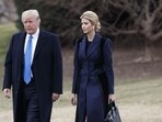 United States President Donald Trump and his daughter Ivanka Trump at the White House in  Washington.