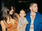 Malti Marie Chopra Jonas with parents Priyanka Chopra and Nick Jonas in London. Malti Marie Chopra Jonas with parents Priyanka Chopra and Nick Jonas in London.