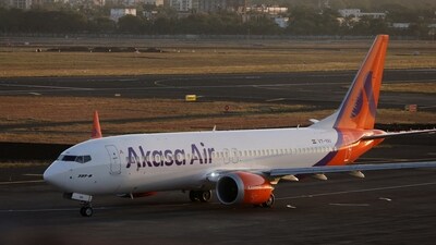 An Akasa Air passenger aircraft taxis on the tarmac at Chhatrapati Shivaji International Airport in Mumbai, India, (File image) (REUTERS)