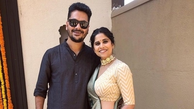 Sai Tamhankar with ex boyfriend Anish Joag. Sai Tamhankar with ex boyfriend Anish Joag.