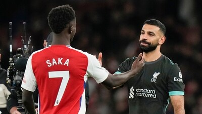 Bukayo Saka gave Arsenal the lead in the ninth minute (AP) Bukayo Saka gave Arsenal the lead in the ninth minute (AP)