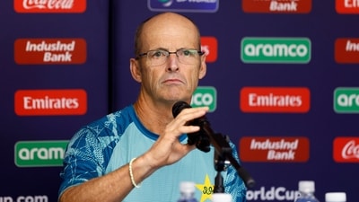 Former Pakistan head coach Gary Kirsten at a press conference. (ANI)