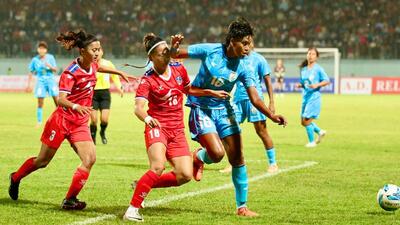 India played Nepal on Sunday. (AIFF) India played Nepal on Sunday. (AIFF)