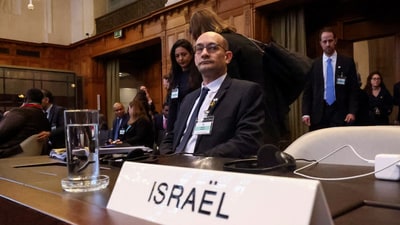 Israeli delegation members sit at the International Court of Justice (ICJ), at the start of a hearing where South Africa requests new emergency measures over Israel's attacks on Rafah, as part of an ongoing case South Africa filed at the ICJ in December last year accusing Israel of violating the Genocide Convention during its offensive against Palestinians in Gaza. (File image) (Reuters) Israeli delegation members sit at the International Court of Justice (ICJ), at the start of a hearing where South Africa requests new emergency measures over Israel's attacks on Rafah, as part of an ongoing case South Africa filed at the ICJ in December last year accusing Israel of violating the Genocide Convention during its offensive against Palestinians in Gaza. (File image) (Reuters)