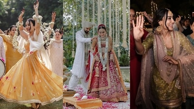 Surbhi Jyoti's wedding ensembles are refreshingly traditional across reds, yellows and greens (Photos: Instagram/surbhiijyoti) Surbhi Jyoti's wedding ensembles are refreshingly traditional across reds, yellows and greens (Photos: Instagram/surbhiijyoti)