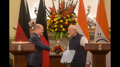There is no doubt that the recent visit by Scholz put the giant strides made in the bilateral relationship between India and Germany over the past decades on welcome display (AP Photo) (AP) There is no doubt that the recent visit by Scholz put the giant strides made in the bilateral relationship between India and Germany over the past decades on welcome display (AP Photo) (AP)