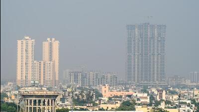Utsav Sharma, regional officer, Uttar Pradesh Pollution Control Board (UPPCB), Noida, said that the marginal improvement is due to the “favourable wind speed”. (Sunil Ghosh/HT Photo) Utsav Sharma, regional officer, Uttar Pradesh Pollution Control Board (UPPCB), Noida, said that the marginal improvement is due to the “favourable wind speed”. (Sunil Ghosh/HT Photo)