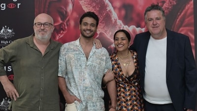 (L-R) Ian Collie, Akshay Ajit Singh, Shahana Goswami, Stephen Corvini