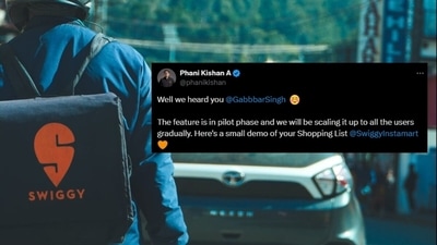 Swiggy Instamart launched a 'shopping list' feature, simplifying online grocery shopping for users. (X)