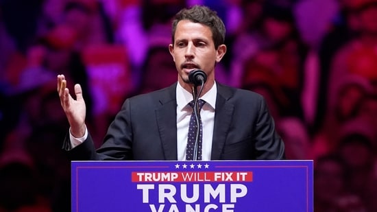 Tony Hinchcliffe speaks before Republican presidential nominee former President Donald Trump during a campaign rally at Madison Square Garden, Sunday, Oct. 27, 2024, in New York. (AP)