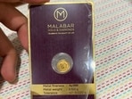 The customer posted a picture on X of the 0.5 gm gold coin he received.