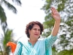 AICC General Secretary and party candidate for Wayanad Lok Sabha seat by-polls Priyanka Gandhi during a road show in Therattammal, Kerala. 