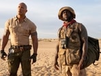 Dwayne Johnson and Kevin Hart in a still from Jumanji: The Next Level. 
