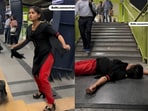 Woman’s dramatic reel in Delhi metro sparked mixed reactions. Woman’s dramatic reel in Delhi metro sparked mixed reactions.
