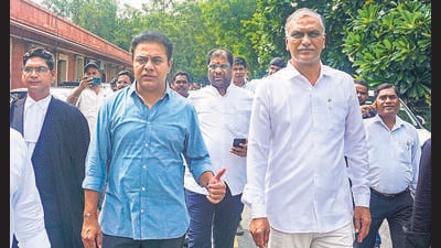 A BRS leader said that both KTR and Harish Rao have been fighting against the Congress in their individual capacity, rather than on behalf of the BRS with a common programme of action. (PTI) A BRS leader said that both KTR and Harish Rao have been fighting against the Congress in their individual capacity, rather than on behalf of the BRS with a common programme of action. (PTI)